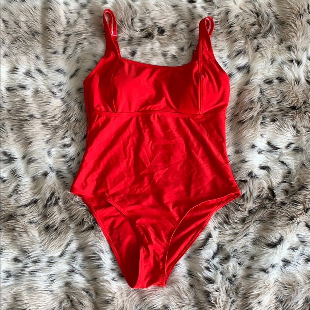 Red swimsuit
